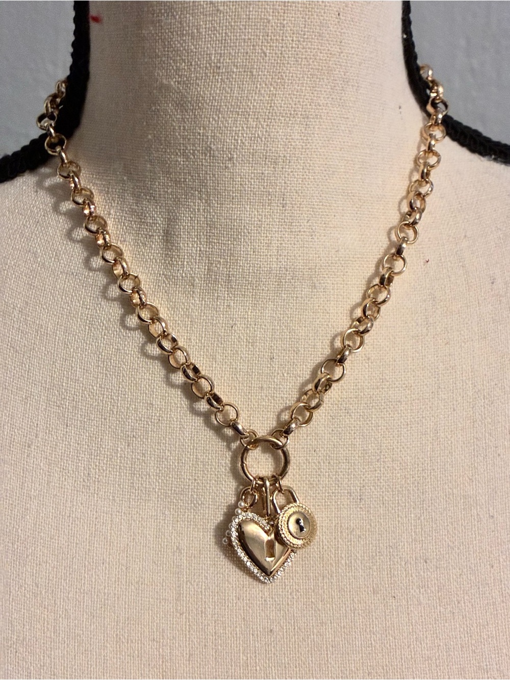 Sugarfix Baublebar Heart and Locket Pendant Necklace.
